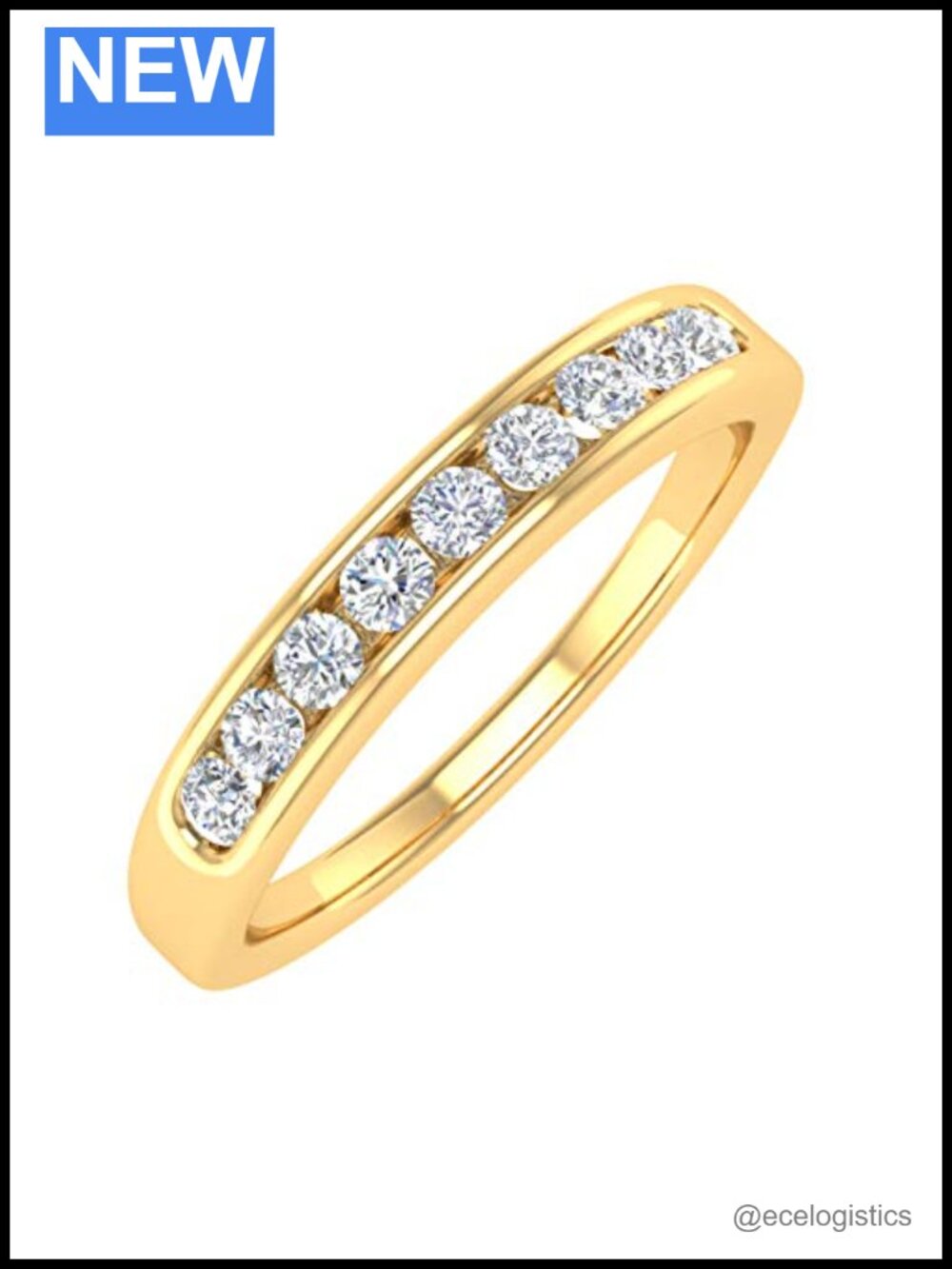 1/4 Carat Round Diamond Wedding Band Ring in 10K Gold